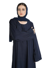 Classic Navy Blue Abaya with Hijab – Elegant Modest Wear for Women