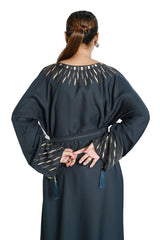 Zinc Embroidered Abaya with Tassel Details – Elegant Modest Wear