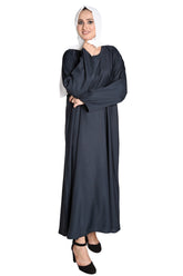 Plain Zinc Abaya with White Hijab – Classic Modest Wear