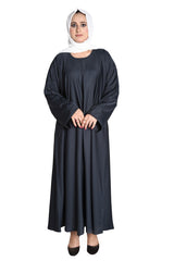 Plain Zinc Abaya with White Hijab – Classic Modest Wear