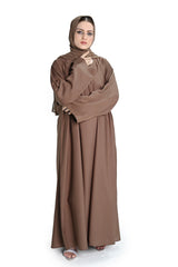 Plain Brown Abaya with Matching Hijab – Classic Modest Wear