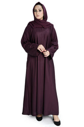 Purple Abaya with Matching Hijab – Elegant Modest Wear