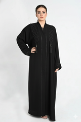 Embroidered Abaya Multiple colors with Beaded Detailing & Tassel Accents