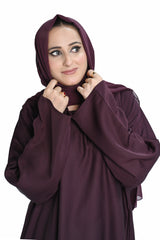 Purple  Abaya with Matching Hijab – Elegant Modest Wear