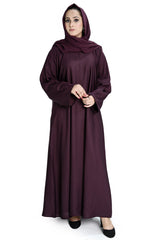Purple  Abaya with Matching Hijab – Elegant Modest Wear