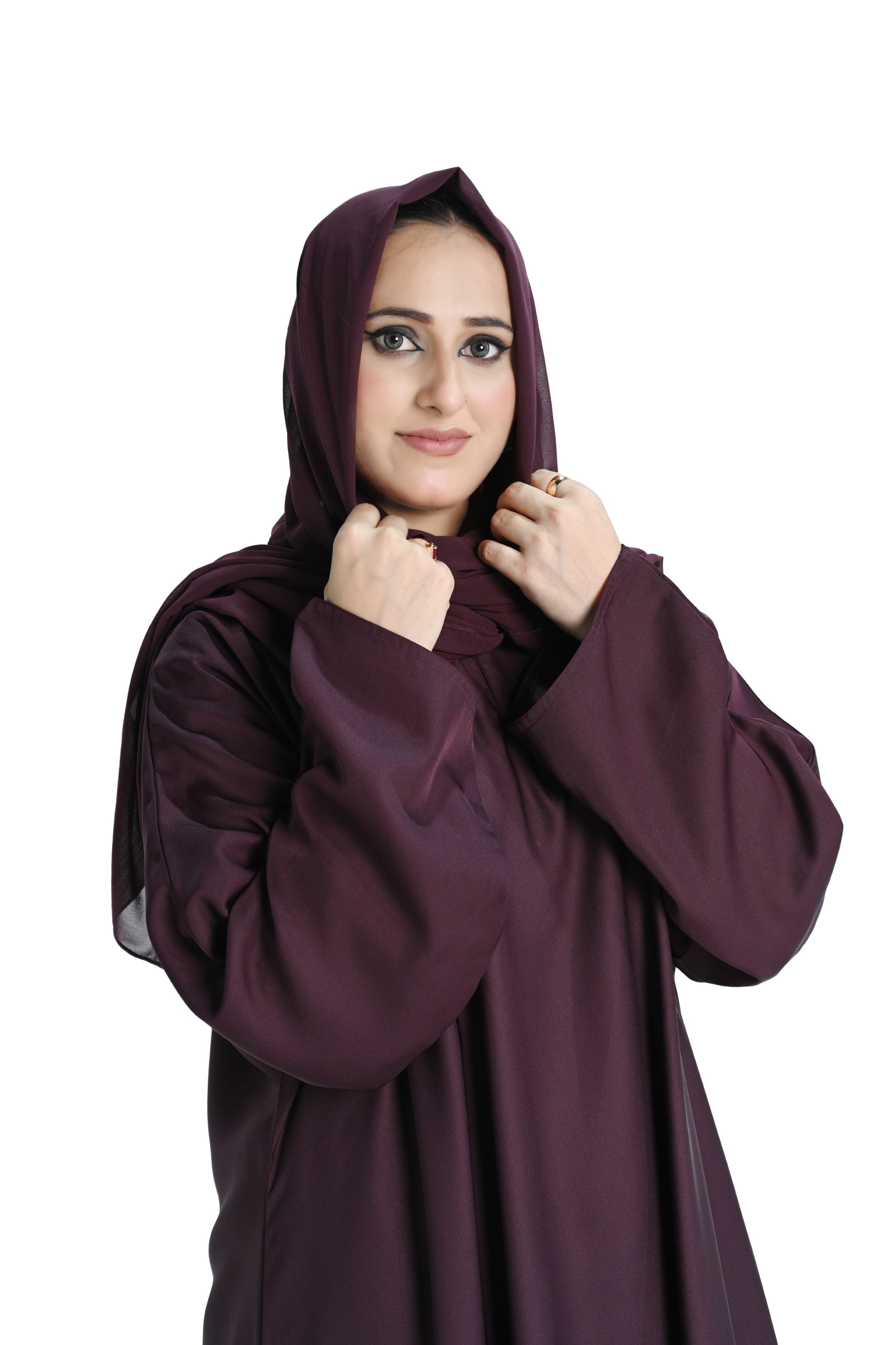 Purple  Abaya with Matching Hijab – Elegant Modest Wear