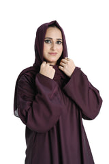 Purple  Abaya with Matching Hijab – Elegant Modest Wear