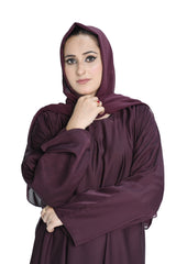 Purple  Abaya with Matching Hijab – Elegant Modest Wear