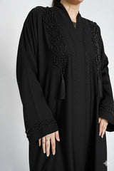 Embroidered Abaya Multiple colors with Beaded Detailing & Tassel Accents